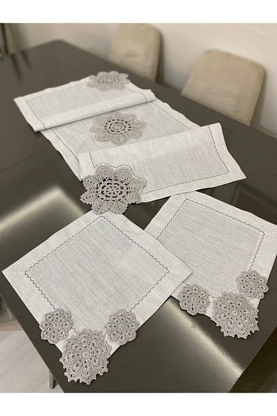 Parla Life Γκρι Glitter Gardenia Runner - 40x120x2 Κάλυμμα κομοδίνου 30x30