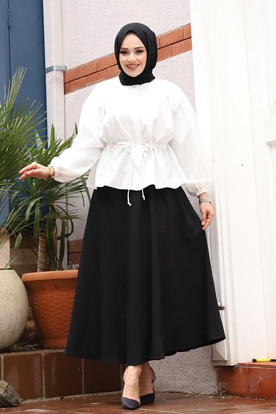 Herita Weißes Hijab-Set mit Brosche und Detail
