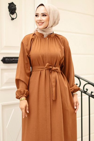 Herita Abaya mit verdecktem Reißverschluss und Gürtel