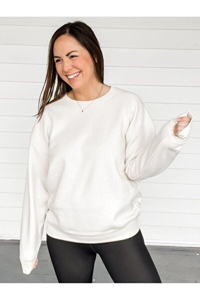 Butik Bisiklet Yaka Oversize Sweetshirt