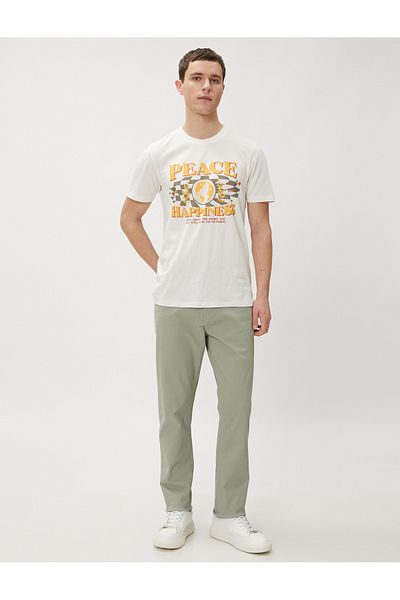 Koton Basic Gabardine Trousers Five Pocket Straight Cut Buttoned Cotton