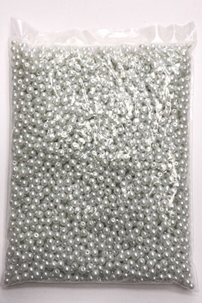 Limelia Mărgele de sticlă albă perlată 6 mm