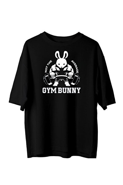 Dupe Design GYM BUNNY Baskılı Oversize Unisex T-shirt
