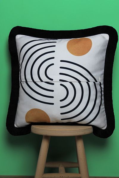 Alseko Concept Ciuc negru, model etnic moale 03, husă de pernă pătrată 43x43cm