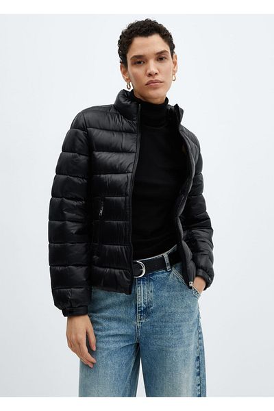 MANGO Woman Prošívaná kapesní anorak