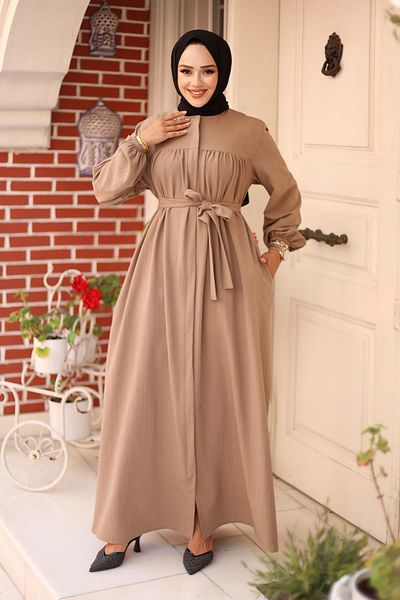 Herita Buruşuk Detaylı Abaya