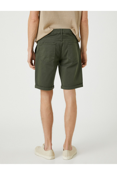 Koton Basic Bermuda Shorts Cotton Pocket Buttoned