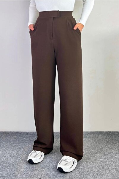 Karaca Butik Γυναικείο παντελόνι Palazzo με κλείσιμο με βέλκρο Lycra Navy Blue