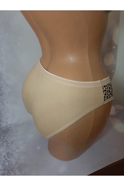 Butik Leopard Print Plain Back Tan Cotton Women's Panties