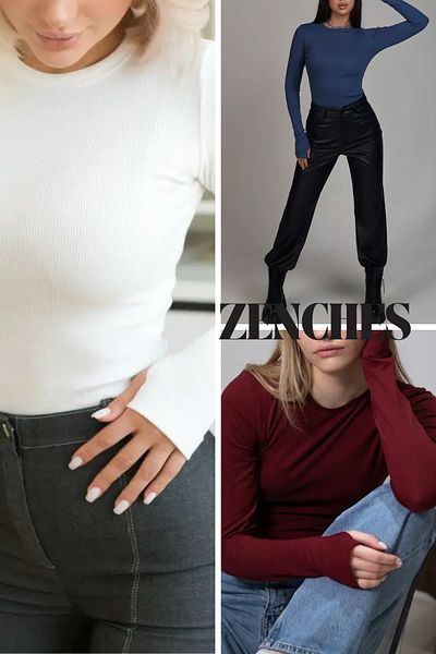 ZENCHES 3-Piece Finger Snap Finger Detailed Bodysuit