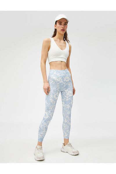 Koton Sport-Leggings mit Blumenmuster und hoher Taille