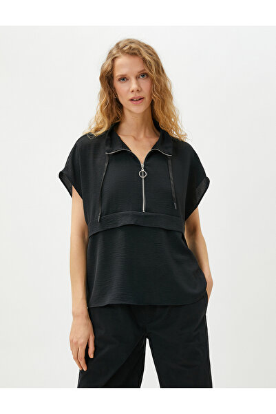Koton Μπλούζα με μισό φερμουάρ Χαμηλό μανίκι