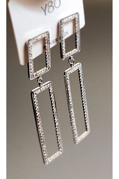 reyselstyle Dangle Zircon Stone Luxury Steel Earrings