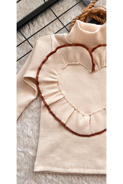 BAHNUR Hearted Fitilli Baby Children's Slimble Mevsimlik Body Bluz Top Giyim