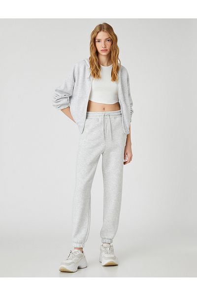 Koton Zippered Sweatshirt Hooded with Pocket Detail