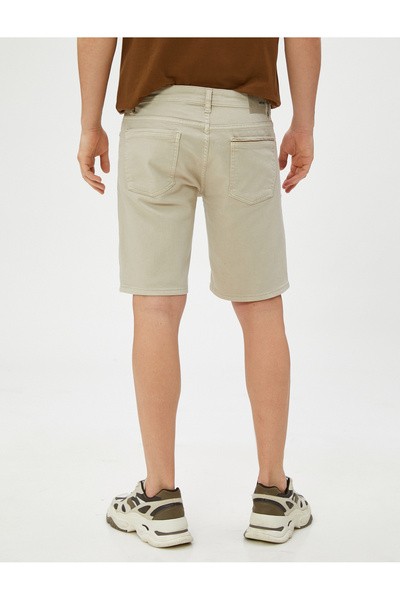 Koton Gabardine Bermuda Shorts Pocket Detailed Buttoned Cotton