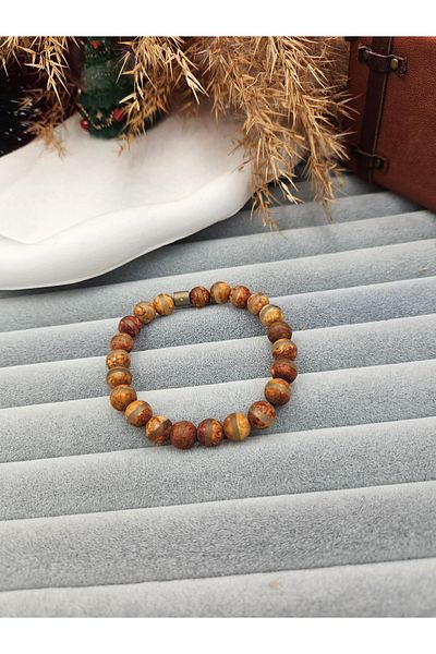 AURA Men's Bracelet - Natural Stone and Tibetan Aque
