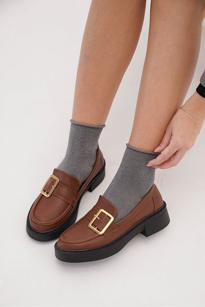 Diardi Light Brown Women's Loafers - Short Heeled Casual Shoes