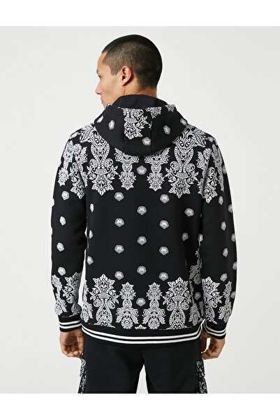 Koton Men's Black Patterned Sweatshirt