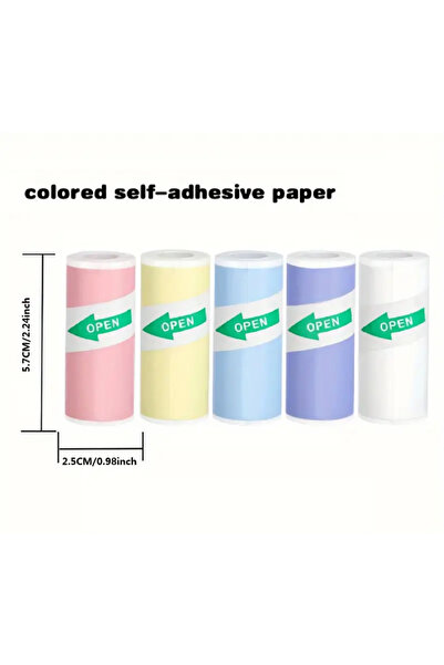 Hapşuruk Renkli Mini Termal Yazıcı Rulosu Yapışkanlı Kağıt Yüksek Kalite