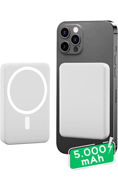 Devrik Teknoloji Magsafe Powerbank 5.000 mAh Powerbank Kablosuz Şarj Cihazı I...