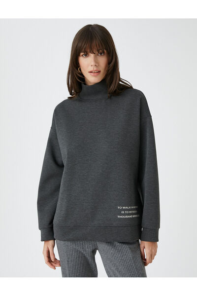 Koton Hanorac cu imprimeu cu gât roșu Raveny Ercümen