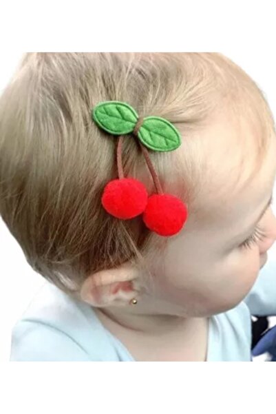 MutluBiDünya Lily Kiraz Model Ponponlu Yenidoğan Bebek Tokası Saçsız Bebek To...