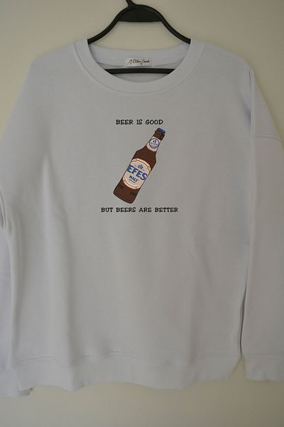 EldenStitch Φούτερ με κέντημα από βύνη Efes Unisex Oversize