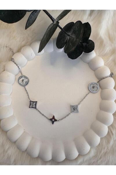 stainless steell Van Cleef Bileklik- Vintage Alhambra Bileklik- Çelik Yonca B...