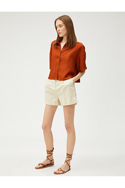 Koton Πουκάμισο Crop κοντό μανίκι