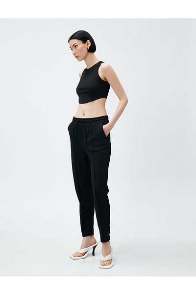 Koton Pantaloni de sport cu picior slăbănog, cu cravată în talie