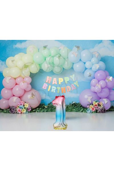 CUGY MACARON RAINBOW COLORS CONCEPT GOLD BUTTERFLY DECORATED AGE FIGURE ΣΕΤ ΣΤΟΛΙΣΤΙΚΟ ΓΕΝΕΘΛΙΩΝ