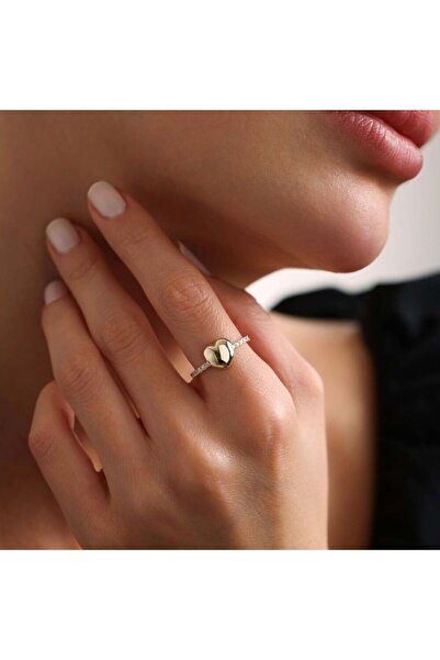 Sembol Gold Altın Kalpli Yüzük Bomb