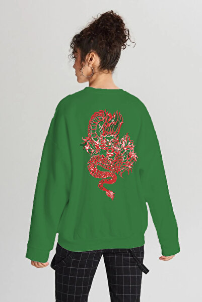 Pasage Μπλουζάκι TREND NICE O oversized Front Dragon B με τύπωμα Μαύρο φούτερ