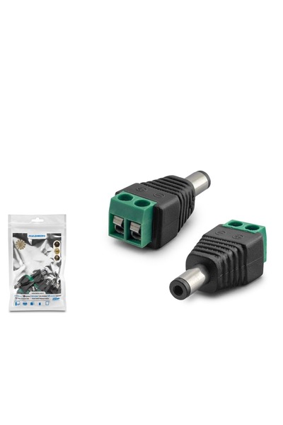 HADRON Hdx1337 Dc Jack Converter 5.5X2.1 mm with Terminal 10-Piece Package Black