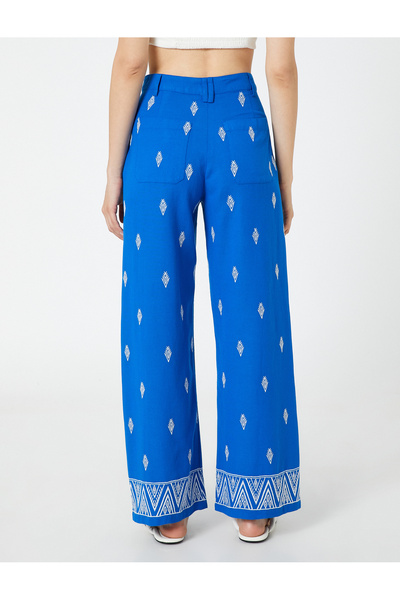 Koton Etnické vyšívané kalhoty se širokými nohavicemi