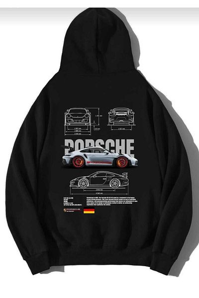 BUY CENTER Porsche 911 Gt3 Rs Unisex Oversize Hoodie - White