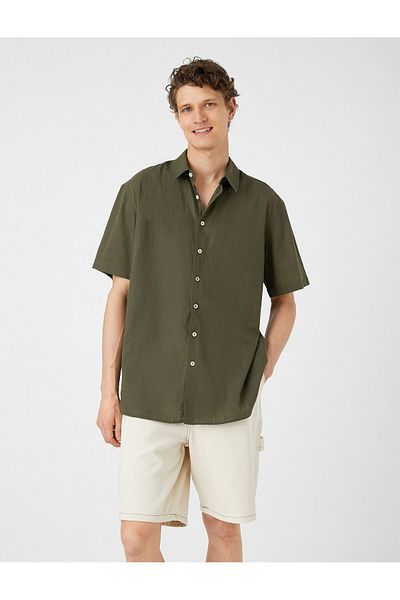 Koton Summer Shirt Short Sleeve Classic Collar Buttoned Cotton