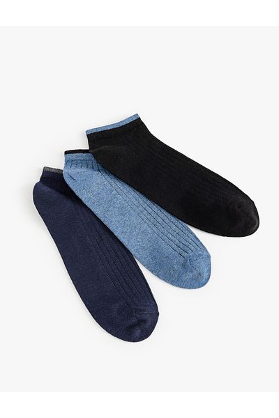 Koton 3-Piece Booties Socks Set - Color Block and Cotton Blended