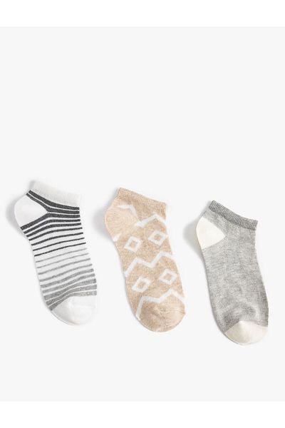 Koton Set șosete papuci cu dungi 3 piese multicolore