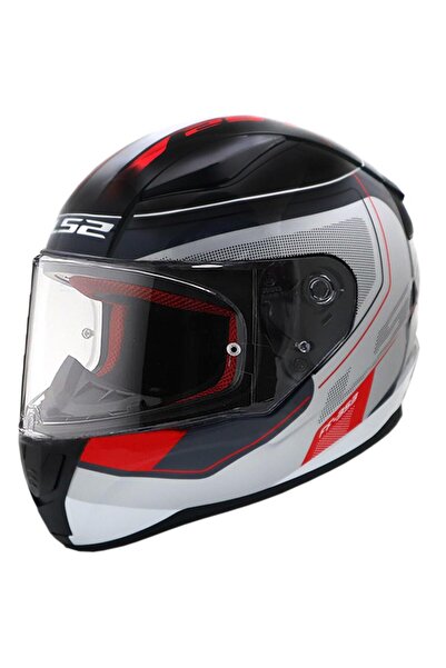 LS2 Rapid Slide White Red Motorcu Kaskı