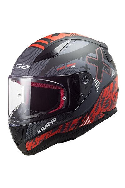 LS2 Rapid 2 Xtreet Matt Black Red Motorcu Kaskı
