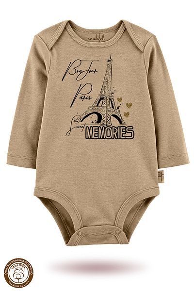 MAHFEL 3-Piece 100% Cotton Organic Printed Snap Fastener Baby Bodysuit