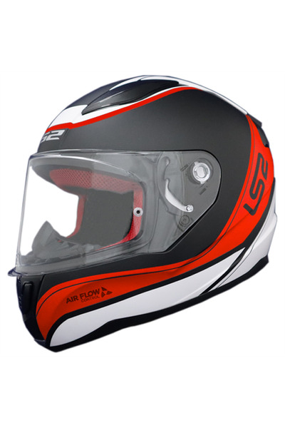LS2 Rapid Deeper Matt Black Red Motorcu Kaskı
