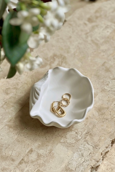 Mandalin Art Studio Deniz Kabuğu Görünümlü Dekoratif Tabak