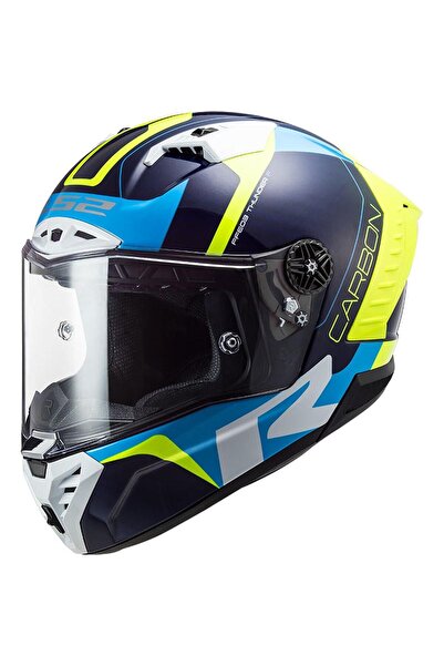 LS2 Thunder Racıng 1 Mavi Neon Sarı Full Face Motosiklet Kask