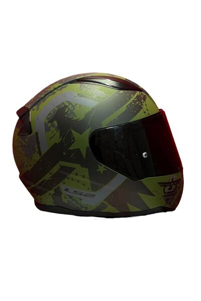 LS2 Rapid 2 Thunder Birds Full Face Motosiklet Kaskı Siyah Vizörlü