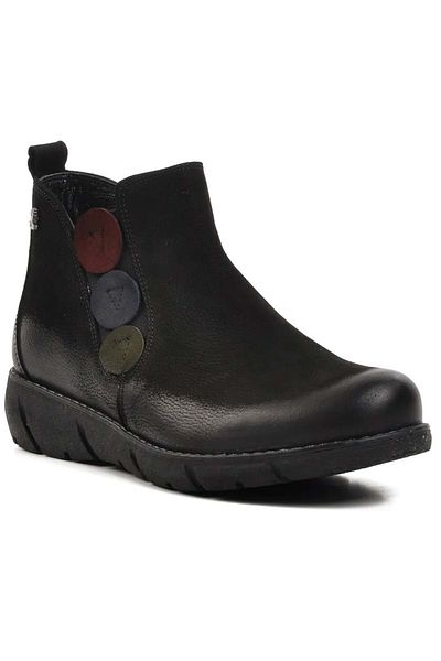 Kids Club Shoes Venus Şeb Γνήσιο Δερμάτινο Επίπεδη Αντιολισθητική Σόλα Ορθοπεδικές Γυναικείες Μπότες ΜΑΥΡΟ