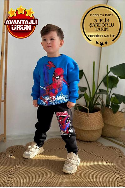 Skygo Set de trening pentru băiat Spiderman 3 İplik Raster