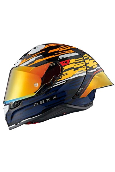 Nexx X.r3r Glıtch Racer Karbon Turuncu-mavi Kask
